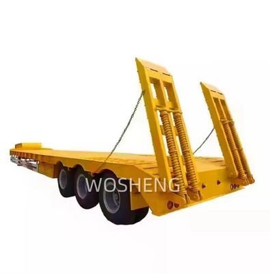 Wosheng 3 assi 12 ruote giallo letto basso letto basso contenitore telaio caricatore semirimorchio