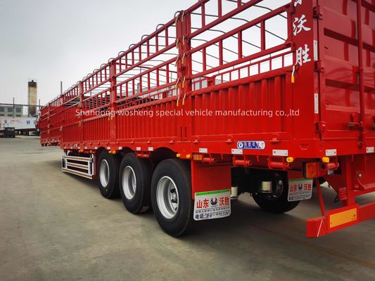 Sospensione meccanica Wosheng 3 asse recinzione Acciaio palo Semi rimorchio parete laterale recinzione rimorchi camion