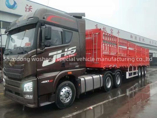 Q345B traccia principale 3/4 asse 7,5 tonnellate 12,4m recinzione laterale semirrilegato per la personalizzazione dei camion