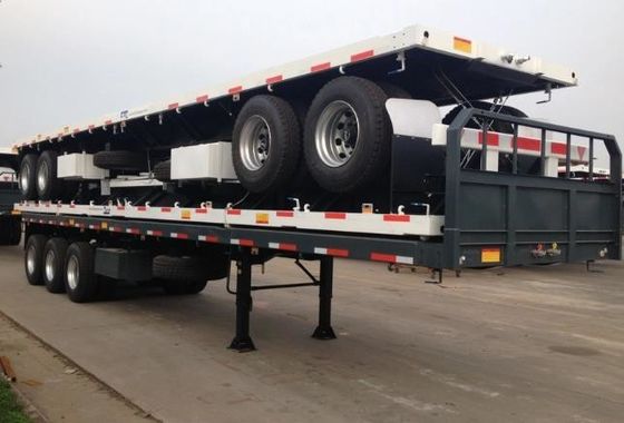Miglior telaio da container da 20 ft a 40 ft semirimorchio a letto piatto con carrello di atterraggio pesante da 28 t