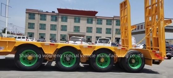 Wosheng 4 assi 16 ruote semirimorchio a letto basso per il trasporto di attrezzature pesanti