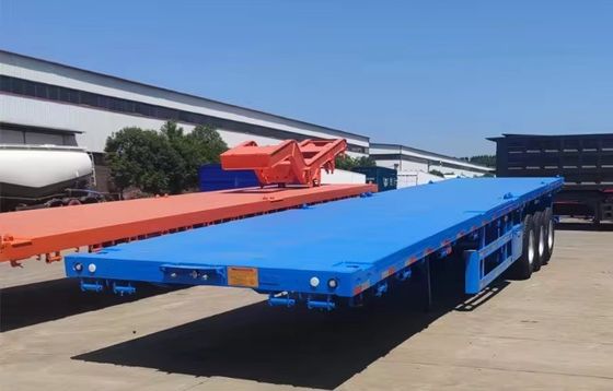 Colore personalizzato 50 tonnellate carico utile 20/40ft Container Trainer Truck Flatbed Semi Trailer