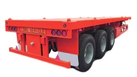 Semi-remolchio 4 assi 20ft 40ft letto piatto contenitore di acciaio camion con dimensioni personalizzate