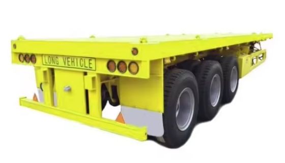 Semi-remolchio 4 assi 20ft 40ft letto piatto contenitore di acciaio camion con dimensioni personalizzate