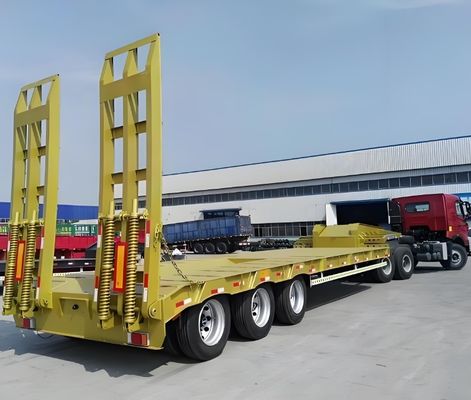 Usato pesante 3-5 assi collo di gallina letto basso semirimorchio caricatore basso camion rimorchio