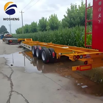 Richiesta del cliente 2 Chassis a asse 40FT/45FT Semi-remorco scheletrico Trecciato di atterraggio pesante