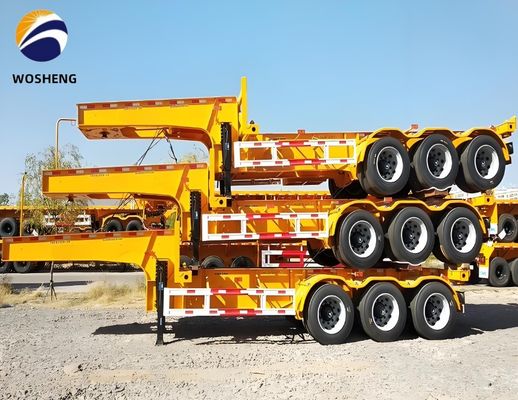 Richiesta del cliente 2 Chassis a asse 40FT/45FT Semi-remorco scheletrico Trecciato di atterraggio pesante