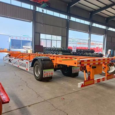20FT 40FT Chassis in acciaio pesante a 3 assi Semi-remolchio scheletrico con sospensione meccanica