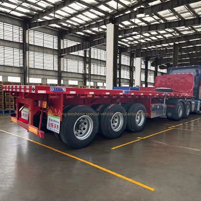 Semi-remorchi a tre assi piatti per il trasporto di container da 20 piedi a 40 piedi e carichi pesanti