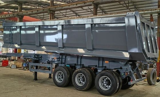 60 tonnellate rimorchio posteriore di scarico rimorchio per camion durevole e sicuro con sospensione meccanica