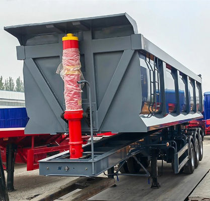 60 tonnellate rimorchio posteriore di scarico rimorchio per camion durevole e sicuro con sospensione meccanica
