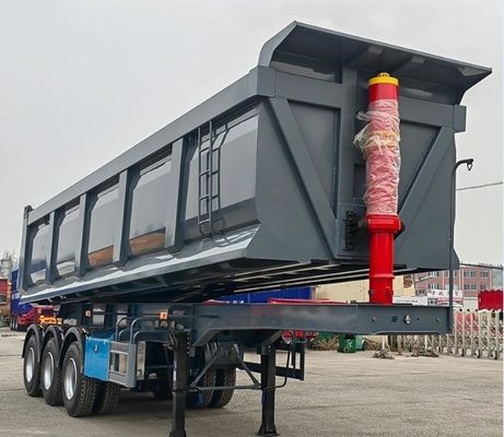 60 tonnellate rimorchio posteriore di scarico rimorchio per camion durevole e sicuro con sospensione meccanica