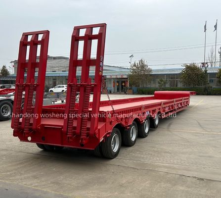 Wosheng 4 Asse Legno basso semirimorchio legno basso rimorchi camion ragazzo basso con sospensione aerea