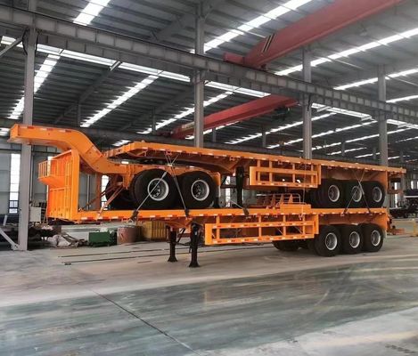 200 tonnellate Max Payload Wosheng Double Link Flatbed Semi-Trailer per il trasporto di container