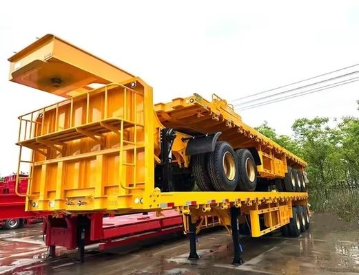 200 tonnellate Max Payload Wosheng Double Link Flatbed Semi-Trailer per il trasporto di container