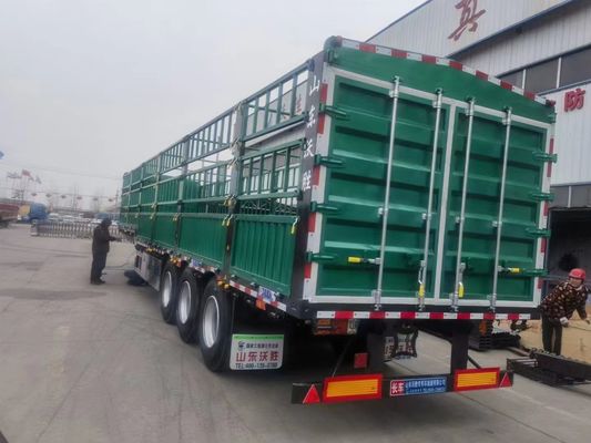 50 tonnellate di capacità di recinzione semirimorchiato con 3 assi 7.5 tonnellate di peso e 9,00-22,5 cerniera