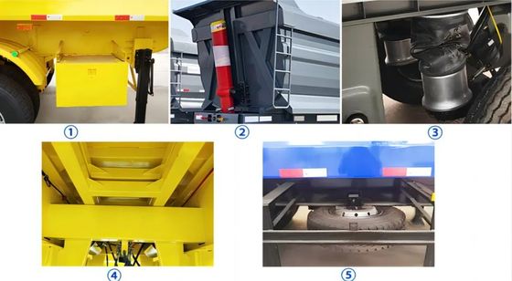 9300*2500*3450mm Dump trailer a sospensione a aria per il trasporto di merci pesanti