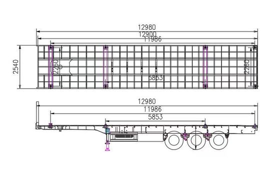40 ft 2 3 assi semirimorchio a piattapianta rimorchi pesanti e robusti a piattapianta per camion