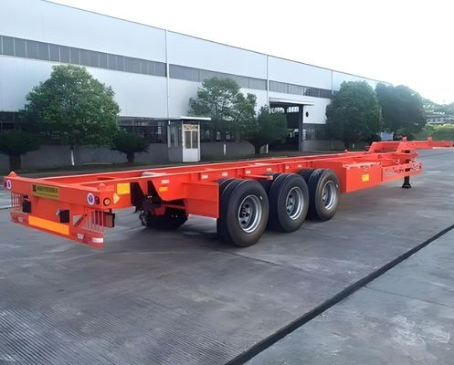 3 assi Container Semi-remorco scheletrico con 50 tonnellate di carico utile e 6,5 tonnellate di peso totale