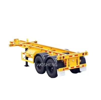 Wosheng 2 Container Axe Skeleton Semi Truck Trailer per un trasporto conveniente