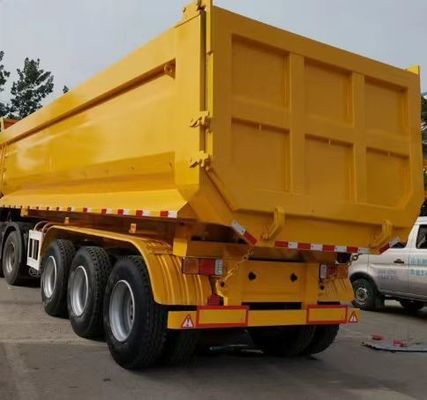 Capacità di 80 tonnellate rimorchio a capovolgimento idraulico camion robusto semirimorchio a 4 assi posteriore