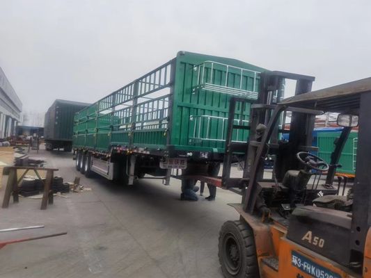 12400X2500X3650mm Triasse Recinzione Cargo rimorchio Recinzione Trasporto Animali Semi rimorchio