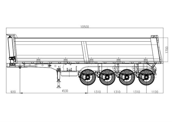 Dump posteriore U-idraulico personalizzato 40 CBM 3 assi 4 assi dumper semirimorchio per lavori pesanti
