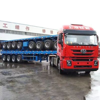 Wosheng 2/3 Axles Container Flatbed Semi-Trailer 20FT 40FT per il trasporto a lunga distanza