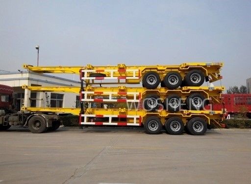 Semi-remolchi di scheletro in acciaio robusto per il trasporto di chassis da container da 20 piedi a 40 piedi