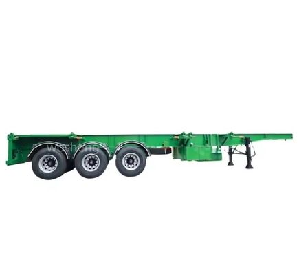 Richiesta del cliente Wosheng 3 Asse Verde 20FT 40FT Container Chassis Skeleton Semi-Trailer