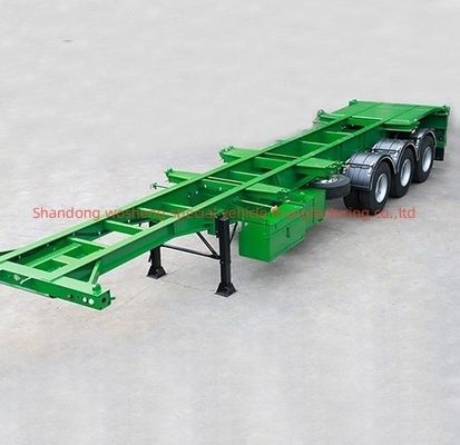 Richiesta del cliente Wosheng 3 Asse Verde 20FT 40FT Container Chassis Skeleton Semi-Trailer