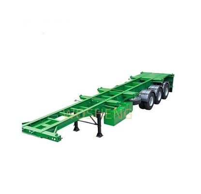 Wosheng Style 3 Semi-remorco a asse Skelettone rimorchio per camion verde 20FT 40FT contenitori