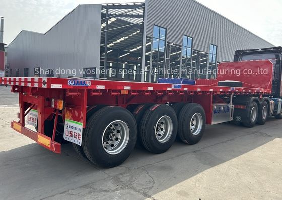 Professionale Color personalizzato 20-80tons 3 assi 40FT contenitore a letto piatto Semi-remolchio