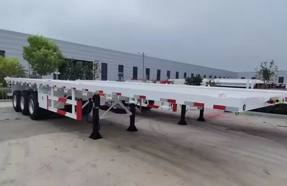 90T Max Payload Acciaio 20FT 40FT Container Flatbed Semi-Trailer con pneumatico 12r22.5