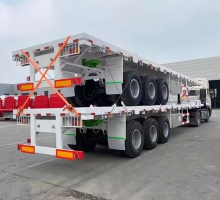 90T Max Payload Acciaio 20FT 40FT Container Flatbed Semi-Trailer con pneumatico 12r22.5