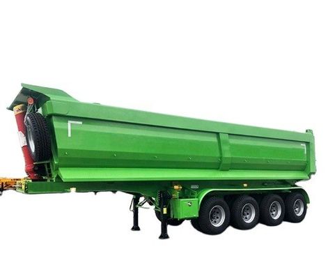 Q345B / T700 Semirimorchio di scarico posteriore a 4 assi con traccia principale in acciaio per il trasporto del minerale