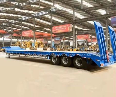 Trasporto attrezzature pesanti 3 assi semirimorchio rimorchio a letto basso per 60-100t