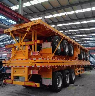 50 tonnellate Container Carrier Flat Bed Semi-trailer con sospensione meccanica in Africa
