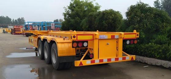 3 assi 20-40ft Container Transport Skeleton Semi-trailer con sistema di frenatura a doppia linea