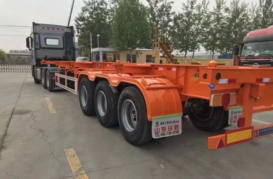 3 assi 20-40ft Container Transport Skeleton Semi-trailer con sistema di frenatura a doppia linea