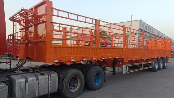 Wosheng 40-100ton Utility Side Wall Open Livestock Vegetable Fence Truck Trailer con traino