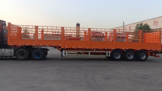 Wosheng 40-100ton Utility Side Wall Open Livestock Vegetable Fence Truck Trailer con traino