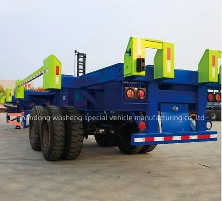 2 assi 20FT 40FT Wharf Combined Transportation Skeleton Container Trailer