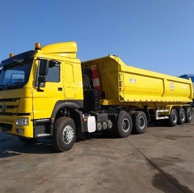 30-100 tonnellate di rimorchio a gomma con forma a U e funzione di trasporto di grano con pietra di sabbia