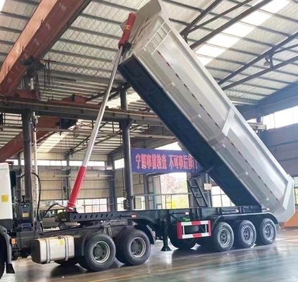 Semi-remolchieri di 60 tonnellate di capacità a forma quadrata per il trasporto di grano di sabbia e pietra