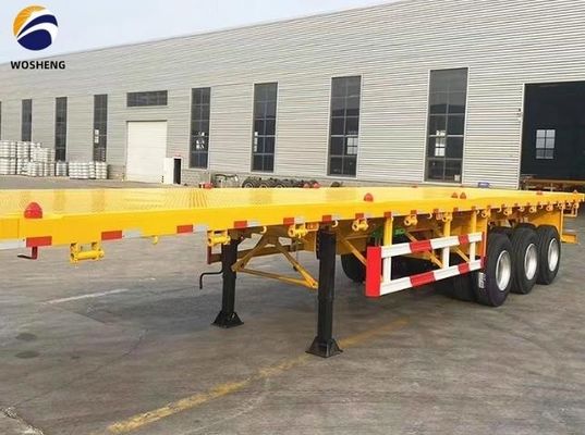 Semi-remolchi a tre assi a pianta a sospensione meccanica da 40 ft per contenitori o macchine