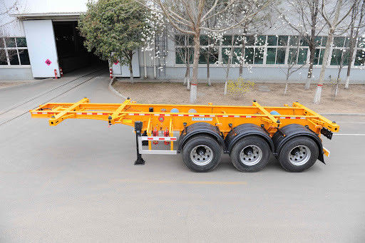 Wosheng 3 asse Semi-remorco scheletrico Max carico utile 50 tonnellate per il trasporto di container