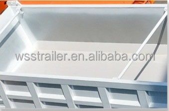 3 assi U/forma quadrata Dumpper Dumping Tipper Hydraulic Rear Tipping Truck Semi Dump Trailer