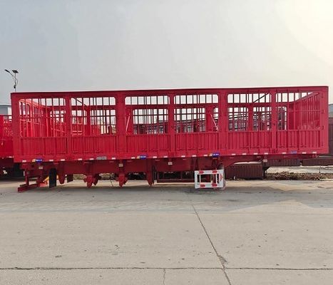20-100 tonnellate 3/4 assi recinzione acciaio palo semirimorchio per carico di bestiame e ortaggi