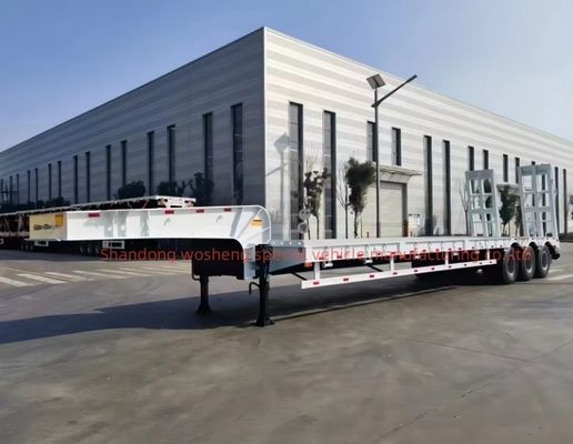 40-100 tonnellate di carico utile sospensione meccanica semirimorchio a letto basso di 40 piedi con pneumatico 12R22.5